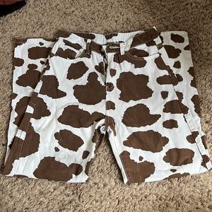 Brown Cow Print Jeans